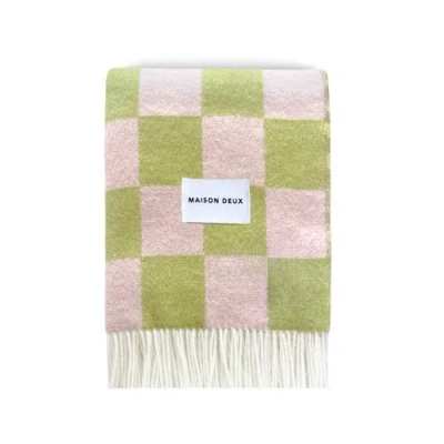 Maison Deux Checkerboard Blanket In Green