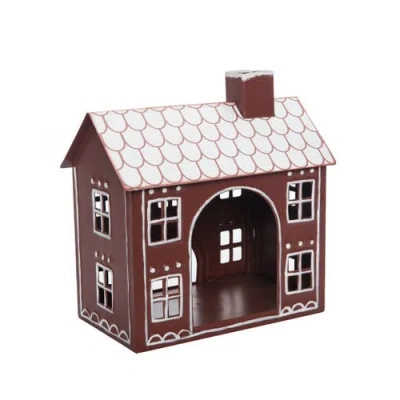 Transpac Multicolor Metal Light Up Gingerbread House Decorative Christmas In Brown