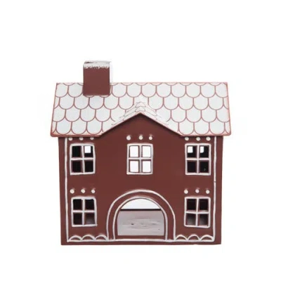 Transpac Multicolor Metal Light Up Gingerbread House Decorative Christmas In Brown