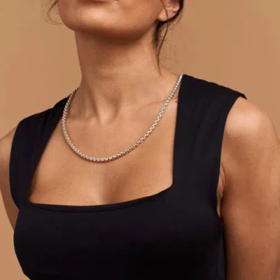 7879 Box Belcher Chain Necklace In White