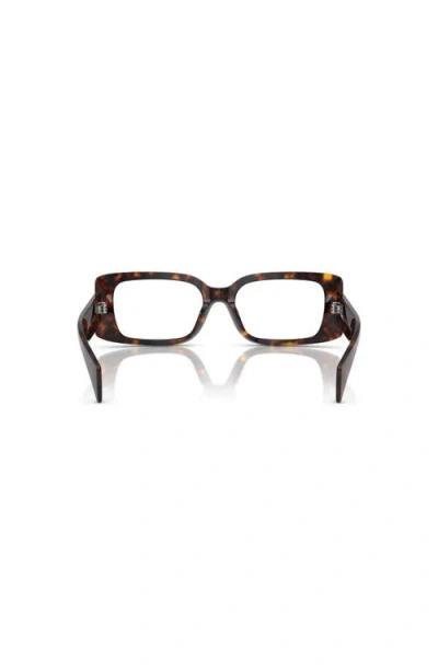 Versace 53mm Rectangle Optical Glasses In Brown
