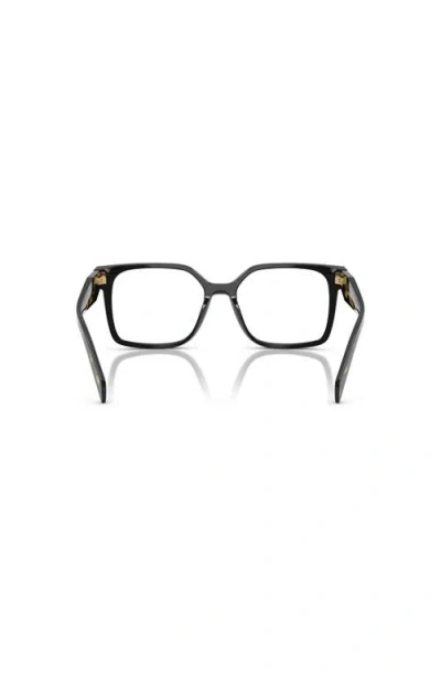 Prada 54mm Rectangle Optical Glasses In Black