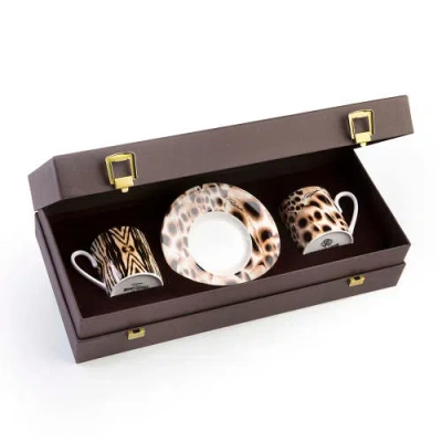 Cavalli Coffee Cup & Saucer With Luxury Box In Multi