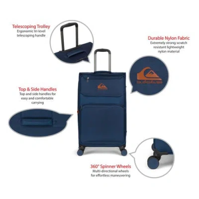 Quiksilver Buxton Suitcases Nylon Softside Expandable Luggage With Spinner Wheels, 3-piece Set In Blue