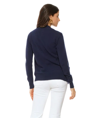 Monticelli Cashmere Pure Cashmere Zip Cardigan In Blue