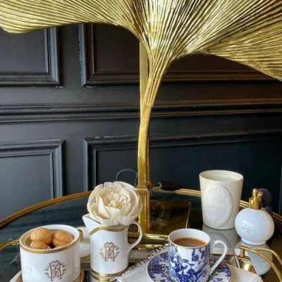 Cavalli Coffee Cup & Saucer With Luxury Box In Blue