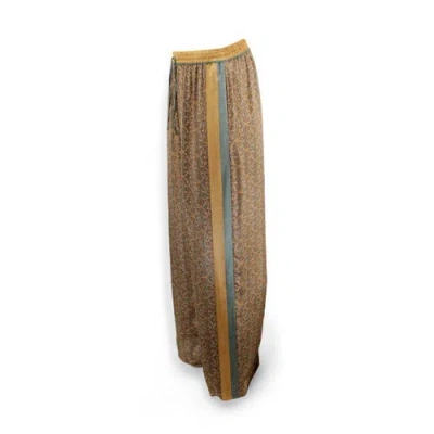 Monzlapur Paisley Motif Pant With Stripe In Brown