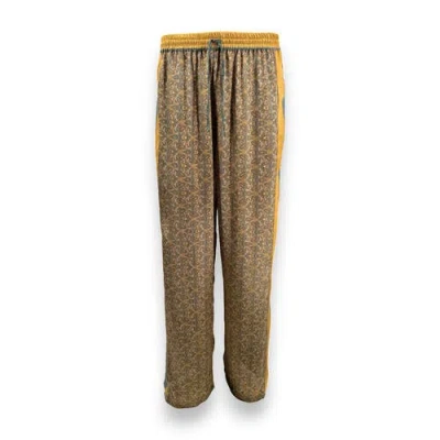 Monzlapur Paisley Motif Pant With Stripe In Brown
