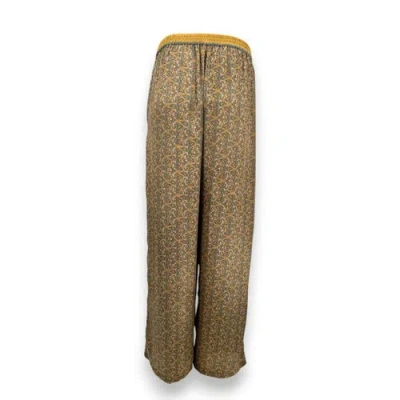 Monzlapur Paisley Motif Pant With Stripe In Brown