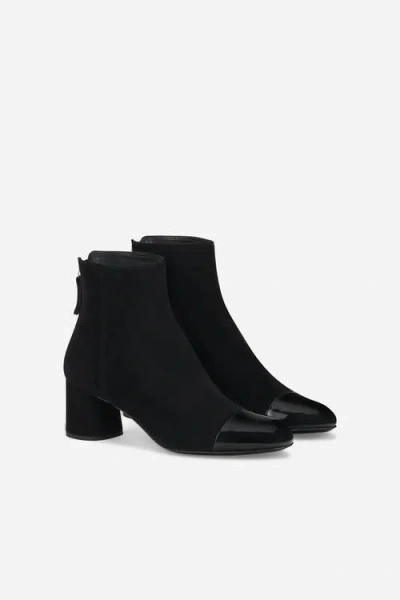 Agl Attilio Giusti Leombruni Agl Veta Cap Toe Velour Bootie With Heel In Multi