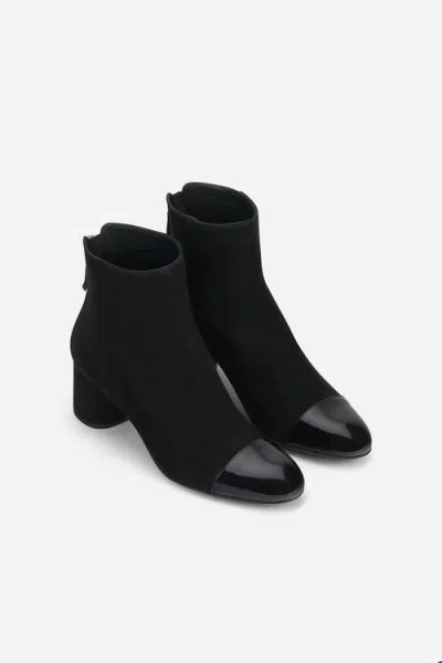 Agl Attilio Giusti Leombruni Agl Veta Cap Toe Velour Bootie With Heel In Multi