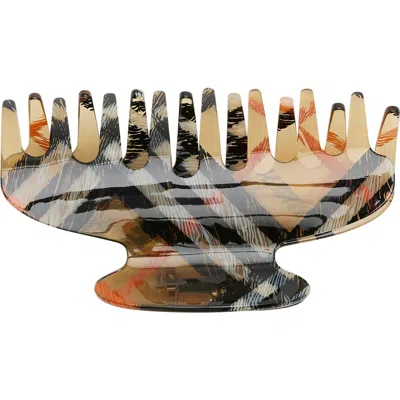 Burberry Check Claw Hair Clip In Brown