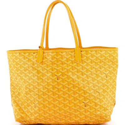 Pre-owned Goyard  Goyard Saint Louis Tote Coated Canvas Pm In Yellow