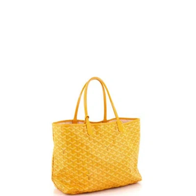 Pre-owned Goyard  Goyard Saint Louis Tote Coated Canvas Pm In Yellow