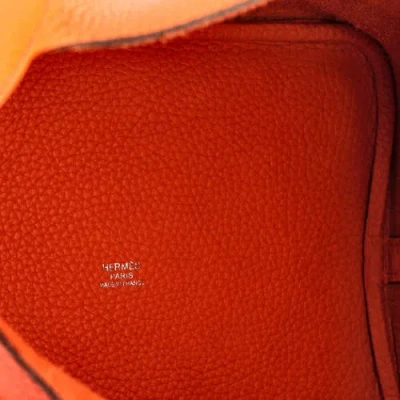 Pre-owned Hermes  Hermes Picotin Lock Bag Clemence Mm In Orange