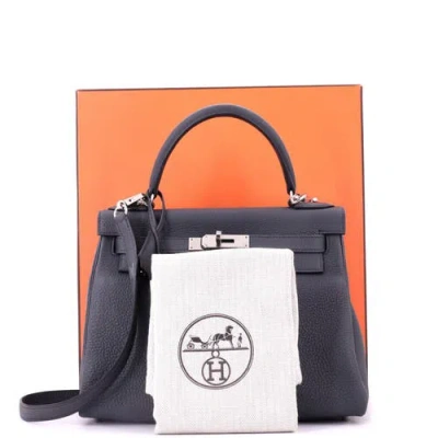 Pre-owned Hermes  Hermes Kelly Handbag Grey Togo With Palladium Hardware 28 In Gray