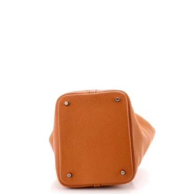 Pre-owned Hermes  Hermes Eclat Picotin Lock Bag Clemence Mm In Brown