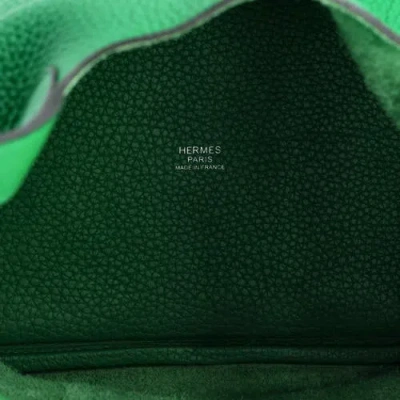 Pre-owned Hermes  Hermes Monochrome Picotin Lock Bag Clemence Pm In Green
