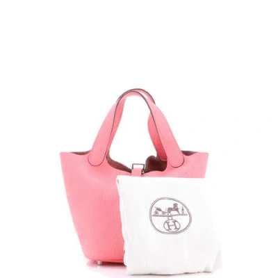 Pre-owned Hermes  Hermes Picotin Lock Bag Clemence Pm In Pink