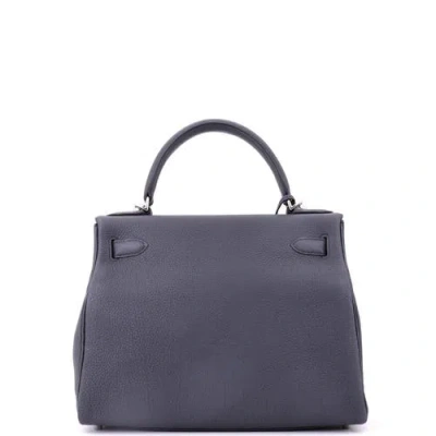 Pre-owned Hermes  Hermes Kelly Handbag Grey Togo With Palladium Hardware 28 In Gray