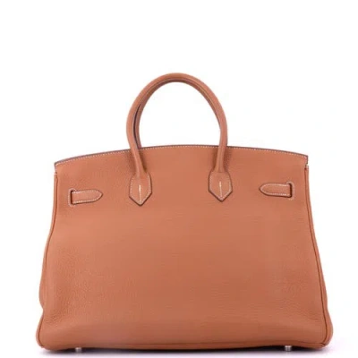 Pre-owned Hermes  Hermes Birkin Handbag Brown Togo With Palladium Hardware 35 In Brown