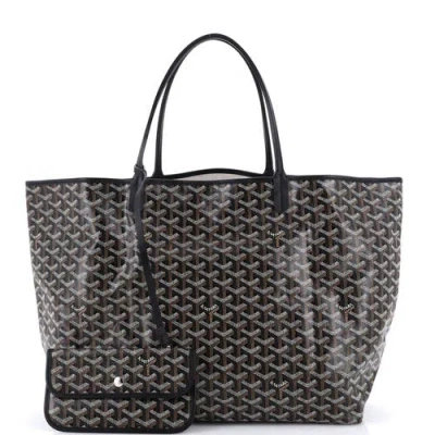Pre-owned Goyard  Goyard Saint Louis Tote Coated Canvas Gm In Brown