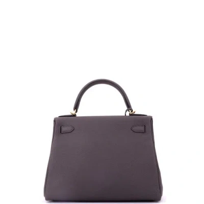 Pre-owned Hermes  Hermes Kelly Handbag Grey Togo With Gold Hardware 28 In Gray