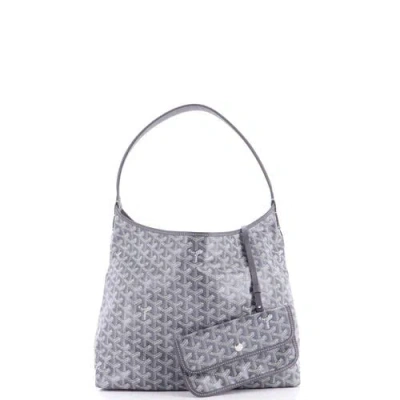 Pre-owned Goyard  Goyard Boheme Hobo Coated Canvas In Gray