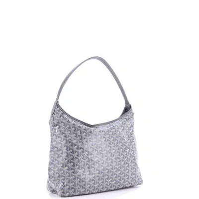 Pre-owned Goyard  Goyard Boheme Hobo Coated Canvas In Gray