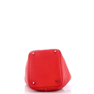 Pre-owned Hermes  Hermes Picotin Lock Bag Clemence Mm In Red