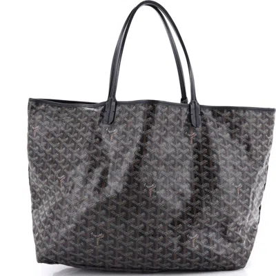 Pre-owned Goyard  Goyard Saint Louis Tote Coated Canvas Gm In Black