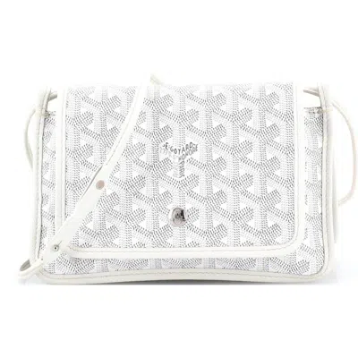Pre-owned Goyard  Goyard Plumet Clutch Wallet Coated Canvas In White