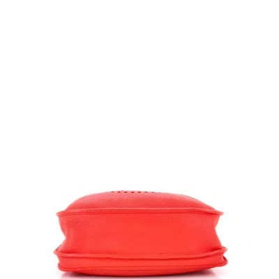 Pre-owned Hermes  Hermes Evelyne Bag Gen Iii Clemence Pm In Red