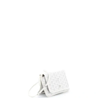 Pre-owned Goyard  Goyard Plumet Clutch Wallet Coated Canvas In White