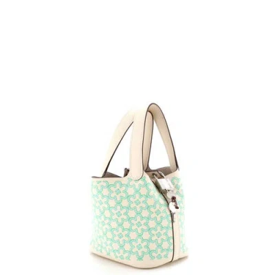 Pre-owned Hermes  Hermes Picotin Lock Bag Lucky Daisy Printed Swift Micro In Multi