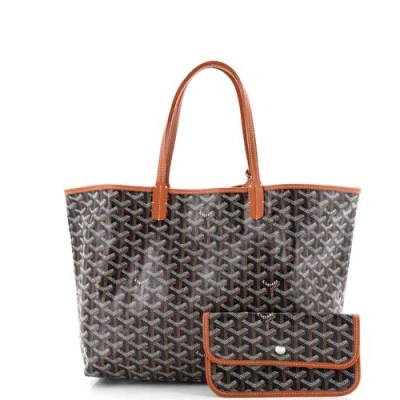Pre-owned Goyard  Goyard Saint Louis Tote Coated Canvas Pm In Brown