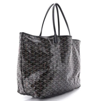 Pre-owned Goyard  Goyard Saint Louis Tote Coated Canvas Gm In Black
