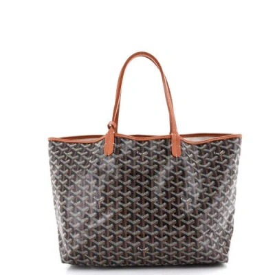 Pre-owned Goyard  Goyard Saint Louis Tote Coated Canvas Pm In Brown