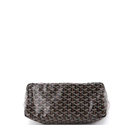 Pre-owned Goyard  Goyard Saint Louis Tote Coated Canvas Pm In Brown