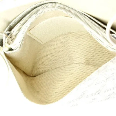 Pre-owned Goyard  Goyard Plumet Clutch Wallet Coated Canvas In White
