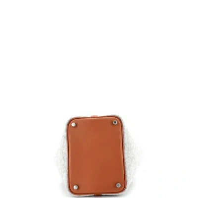 Pre-owned Hermes  Hermes Picotin Lock Bag Felt With Leather Pm In Gray
