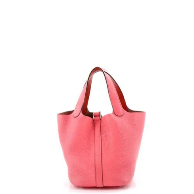 Pre-owned Hermes  Hermes Eclat Picotin Lock Bag Clemence Pm In Pink