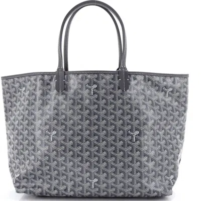 Pre-owned Goyard  Goyard Saint Louis Tote Coated Canvas Pm In Gray