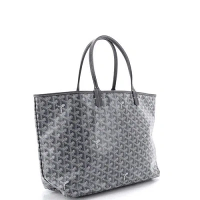 Pre-owned Goyard  Goyard Saint Louis Tote Coated Canvas Pm In Gray
