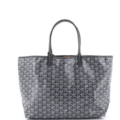 Pre-owned Goyard  Goyard Saint Louis Tote Coated Canvas Pm In Gray