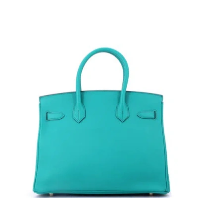 Pre-owned Hermes  Hermes Birkin Handbag Blue Epsom With Gold Hardware 30 In Blue