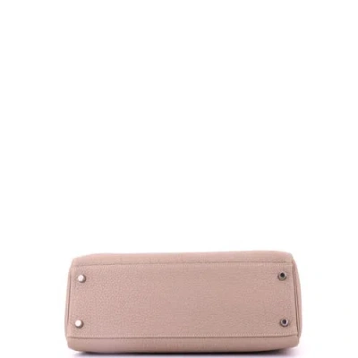 Pre-owned Hermes  Hermes Kelly Handbag Grey Togo With Palladium Hardware 32 In Pink