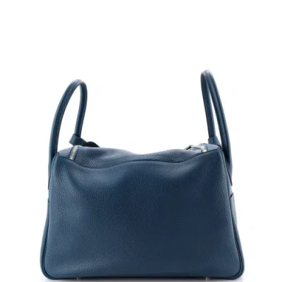Pre-owned Hermes  Hermes Lindy Bag Clemence 34 In Blue