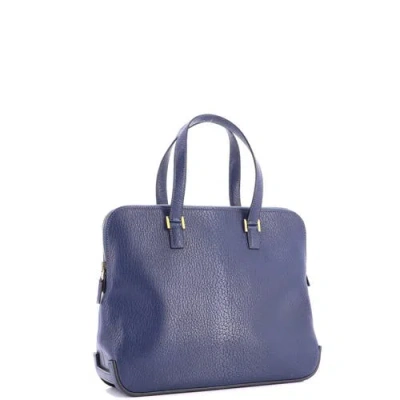 Pre-owned Hermes  Hermes Escapade Tote Chevre De Coromandel In Blue