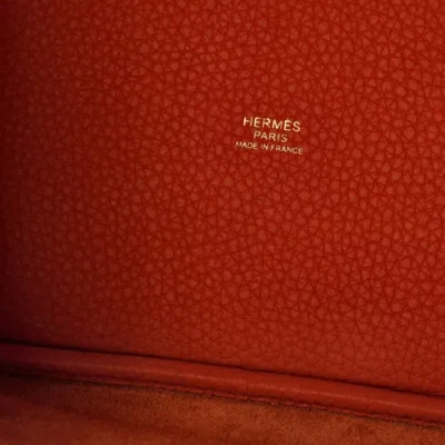 Pre-owned Hermes  Hermes Picotin Lock Bag Clemence Pm In Orange